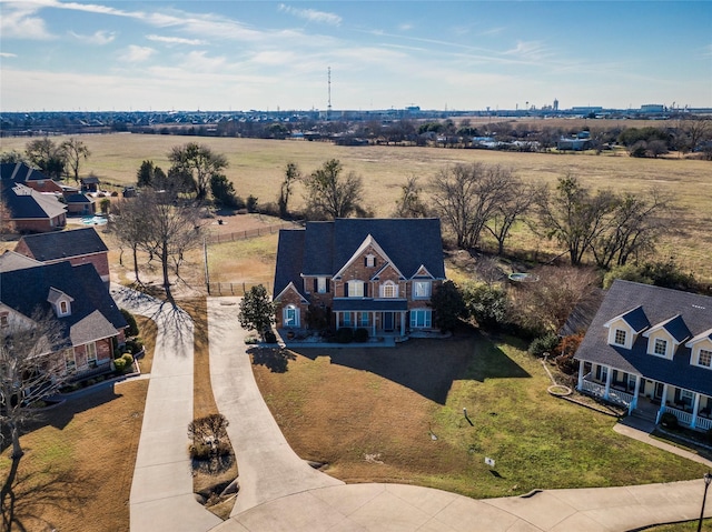 bird's eye view featuring a rural view