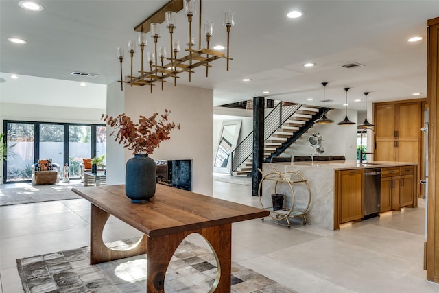 dining area featuring french doors