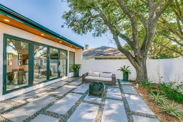 view of patio / terrace with an outdoor living space