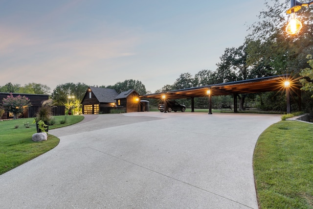 view of front of house with a lawn