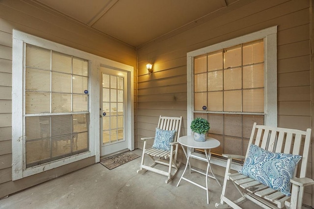 view of patio with a porch