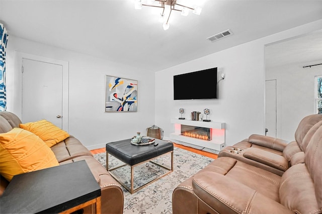 living room featuring hardwood / wood-style flooring