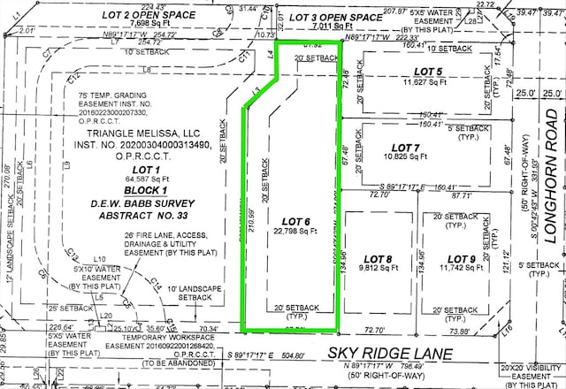 3410 Sky Ridge Ln, Melissa TX, 75454 land for sale