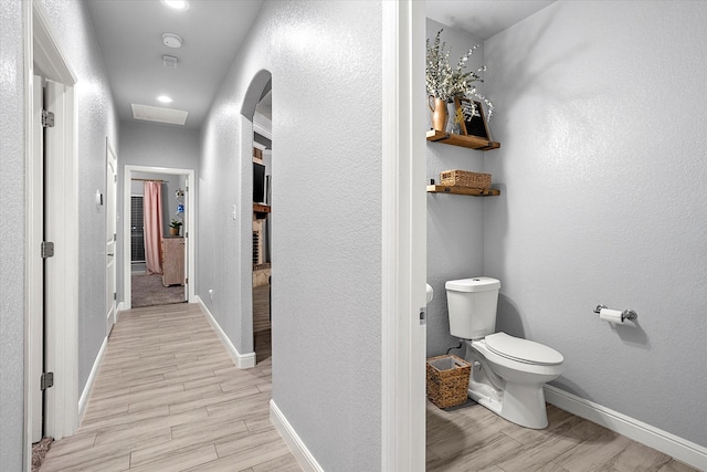 hallway with light wood-type flooring