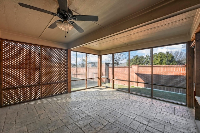 3198 Oyster Bay Dr, Frisco, TX 75036 - unfurnished sunroom with a ceiling fan