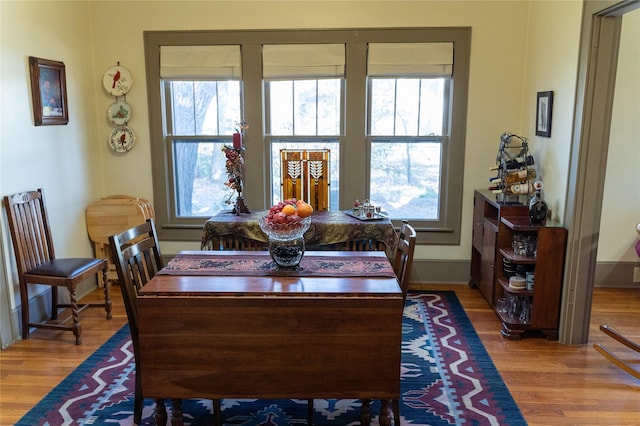 dining room featuring hardwood / wood-style flooring and a wealth of natural light