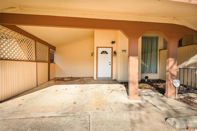 doorway to property featuring a patio