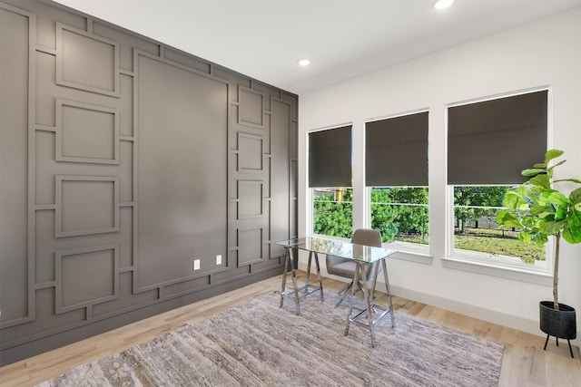 office featuring light wood-type flooring