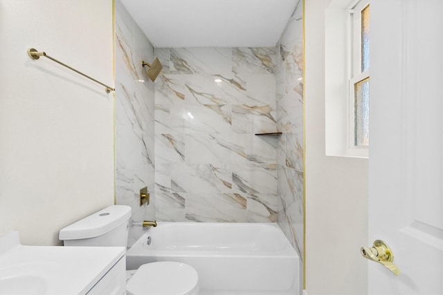 3506 Mcdonald Way, Garland, TX 75041 - full bathroom featuring vanity, shower / bathtub combination, and toilet