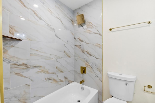 3506 Mcdonald Way, Garland, TX 75041 - bathroom featuring toilet and shower / washtub combination