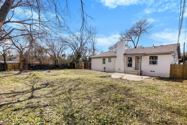 3506 Mcdonald Way, Garland, TX 75041 - rear view of house with a chimney, a patio, and a shingled roof