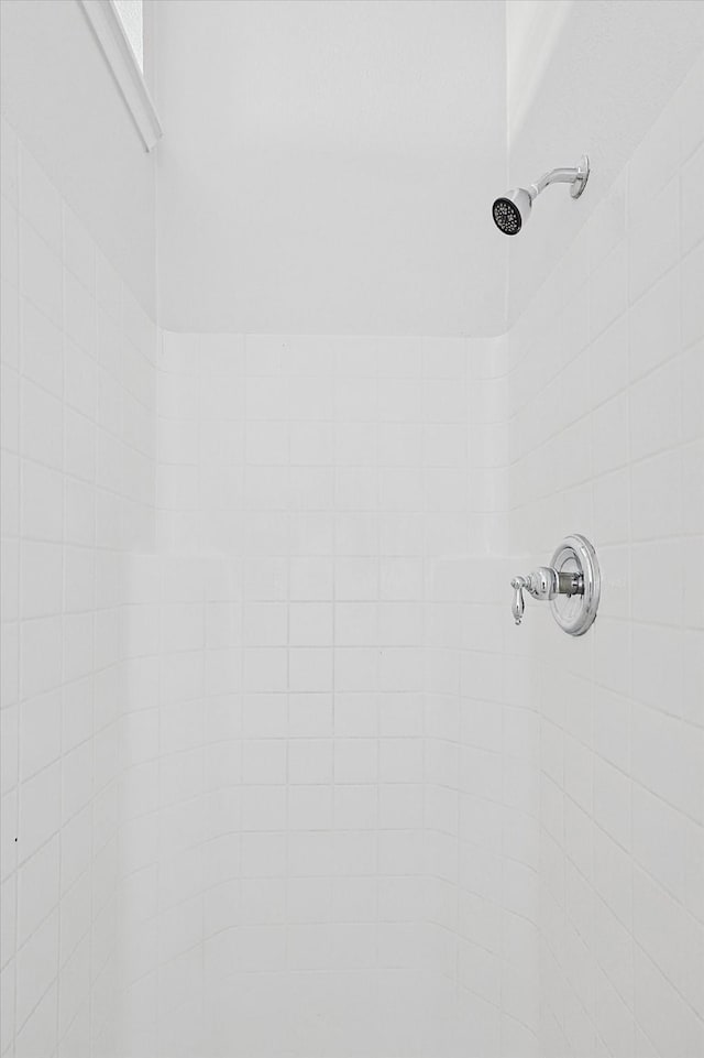 interior space with tiled shower