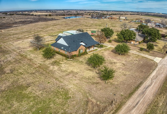 drone / aerial view with a rural view