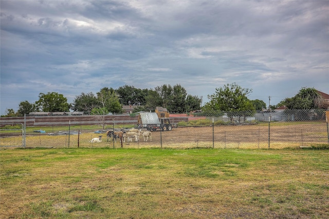 view of yard featuring a rural view