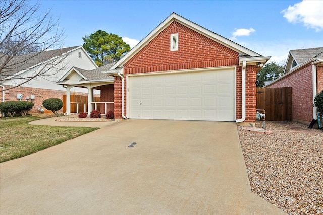 view of front property with a garage