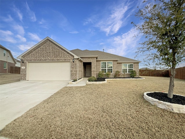 ranch-style home featuring a garage