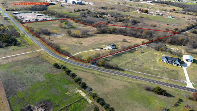 drone / aerial view featuring a rural view