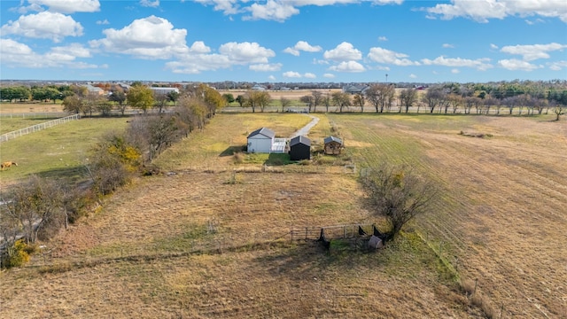 aerial view featuring a rural view