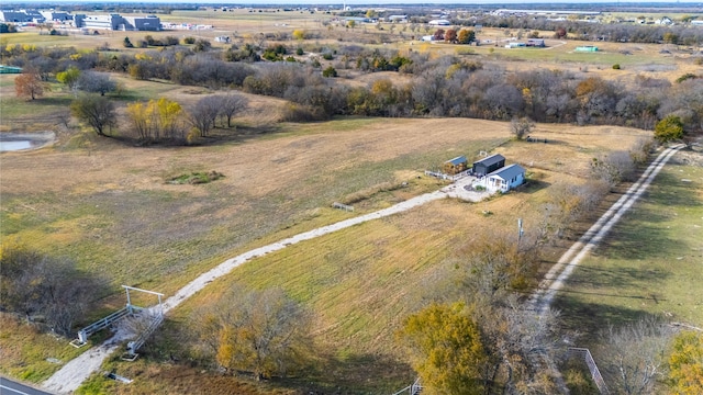 drone / aerial view with a rural view