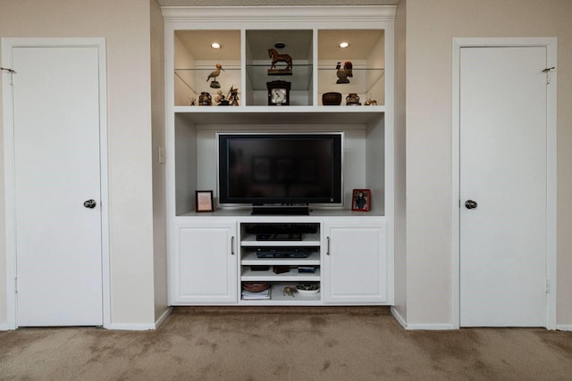 bar with light colored carpet