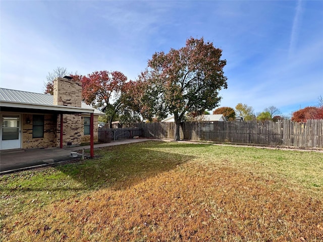 view of yard with a patio area