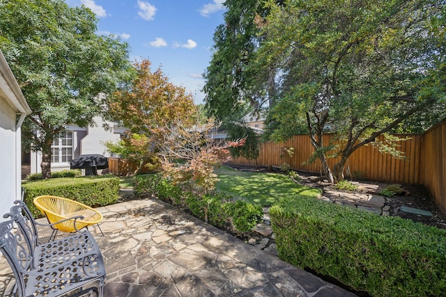 view of patio with grilling area