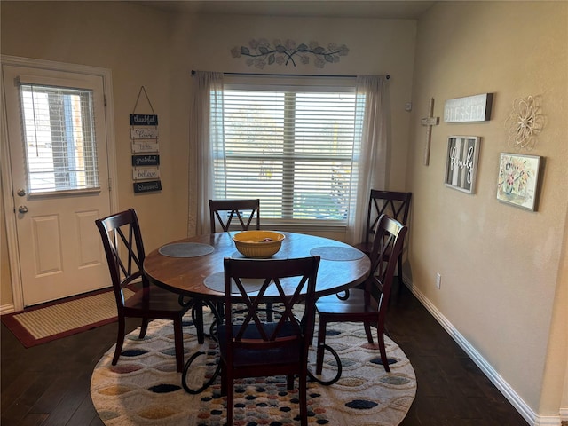 dining room featuring dark wood-type flooring