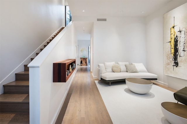 living room featuring light hardwood / wood-style flooring