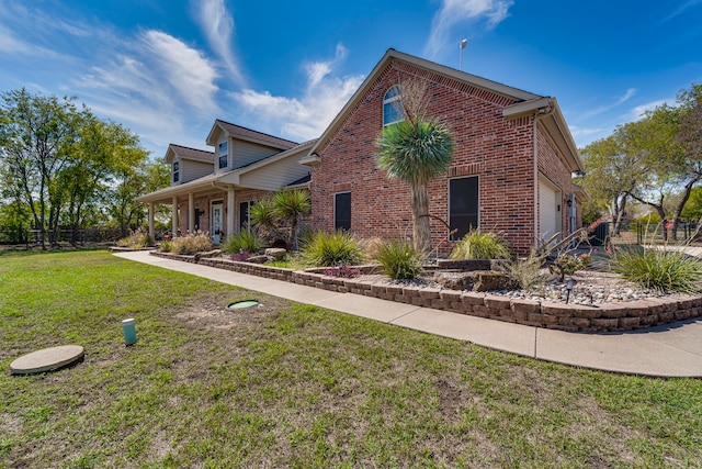 view of property exterior with a yard