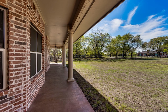 view of yard with fence