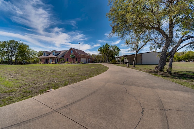 view of front of property with a front lawn