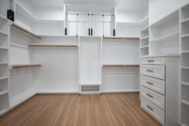 spacious closet with light wood-style floors