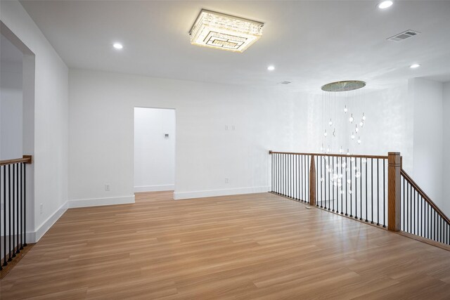 empty room with light wood-type flooring