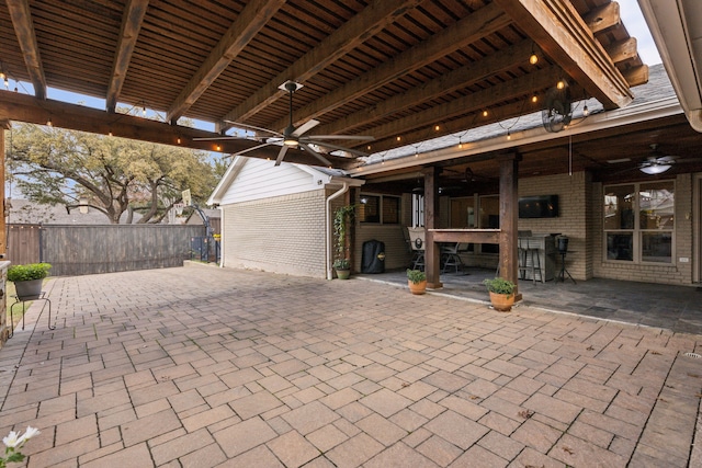 view of patio / terrace with ceiling fan