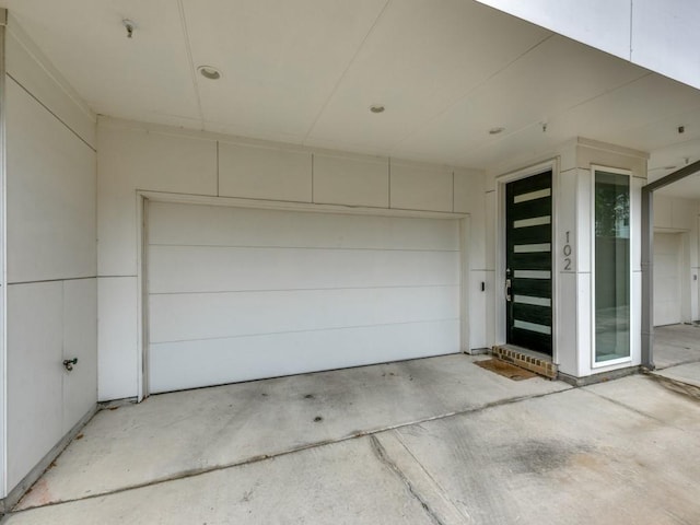 view of garage