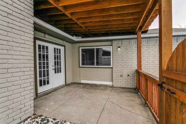 view of patio with french doors