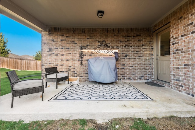 view of patio with area for grilling