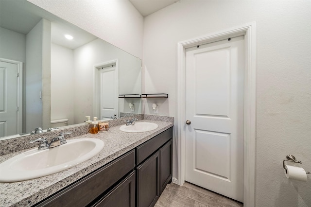 bathroom with toilet and vanity