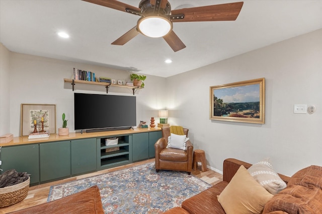 living room featuring light hardwood / wood-style floors