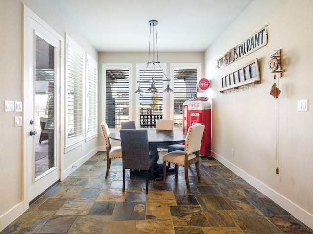 dining room with plenty of natural light