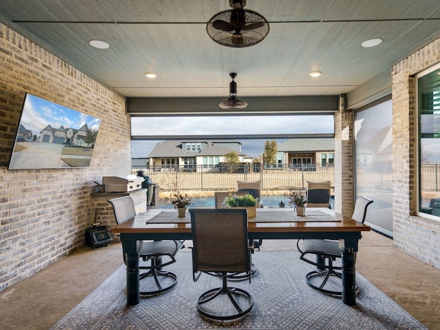 view of patio / terrace with ceiling fan