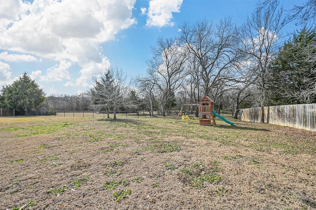 view of yard featuring a playground