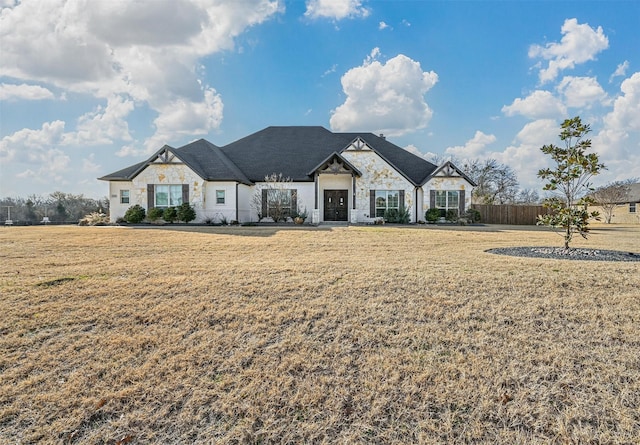 view of front of home with a front yard