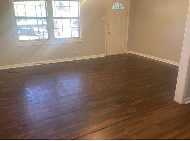 foyer entrance with dark hardwood / wood-style floors