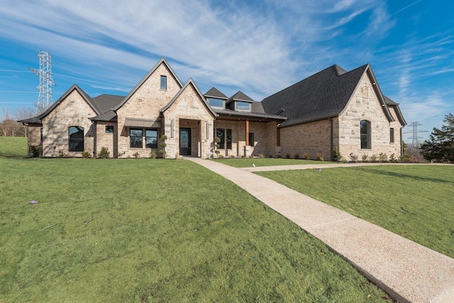 view of front of property featuring a front yard