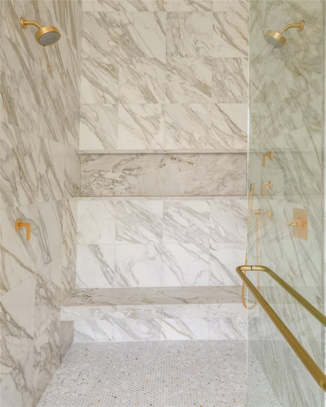 interior details with tiled shower