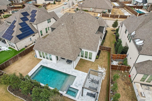 aerial view with a residential view