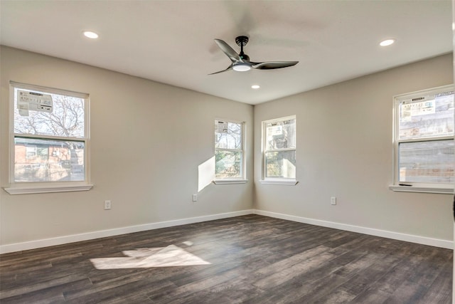 6809 Park Place Dr, Richland Hills, TX 76118 - unfurnished bedroom with recessed lighting, baseboards, dark wood-style flooring, and a barn door