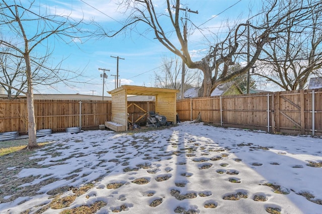 view of snowy yard