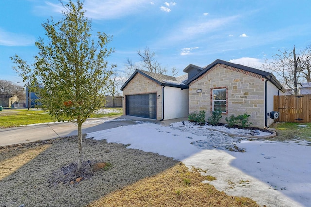 view of front of house with a garage